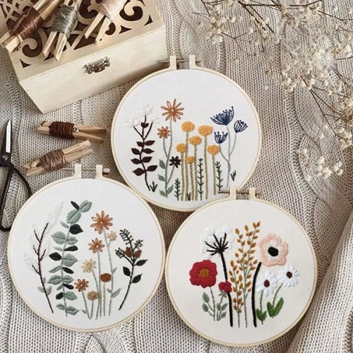 Floral Garden Embroidery Kit