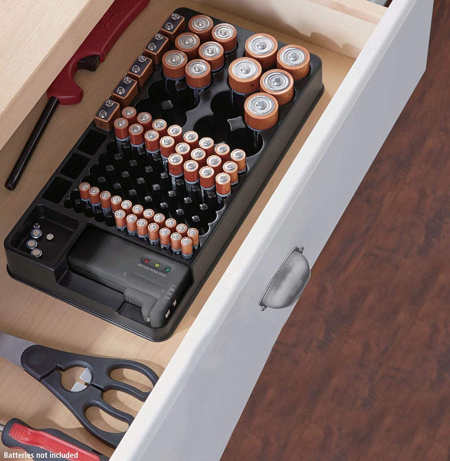 Battery Organizer With Energy Tester