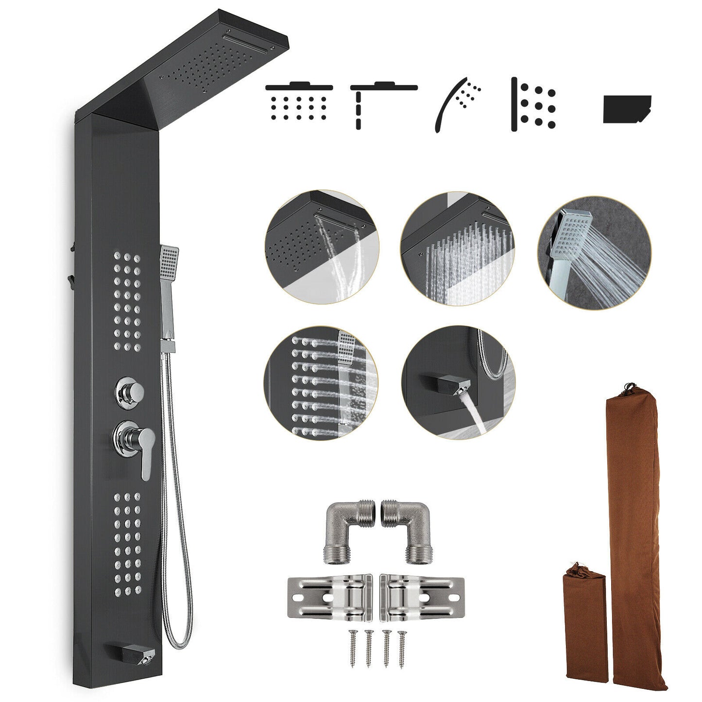 ZILANOS™️ Stainless Steel Multi-Function Shower System