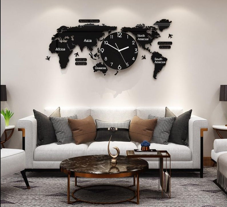 ZILANOS™️ Custom Made World Map Wall Clock