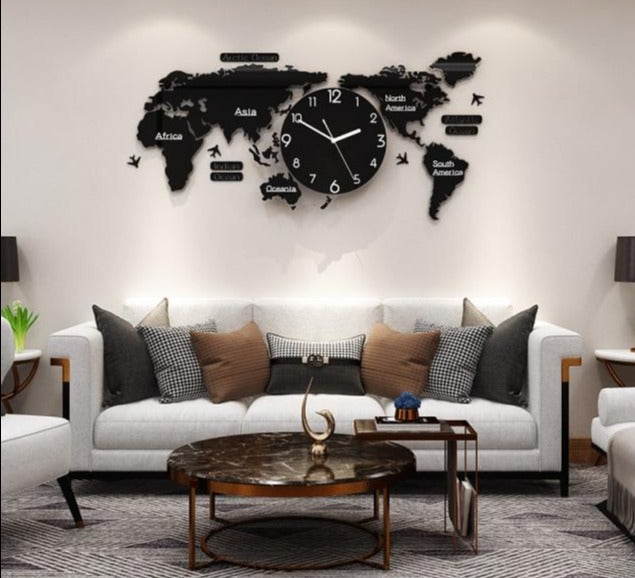 ZILANOS™️ Custom Made World Map Wall Clock